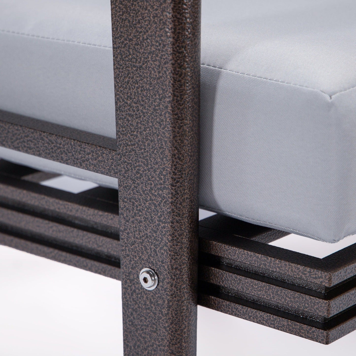 Walbrooke Modern 3-Piece Outdoor Patio Set with Brown Aluminum Frame and Removable Cushions Loveseat and Set of 2 Armchairs