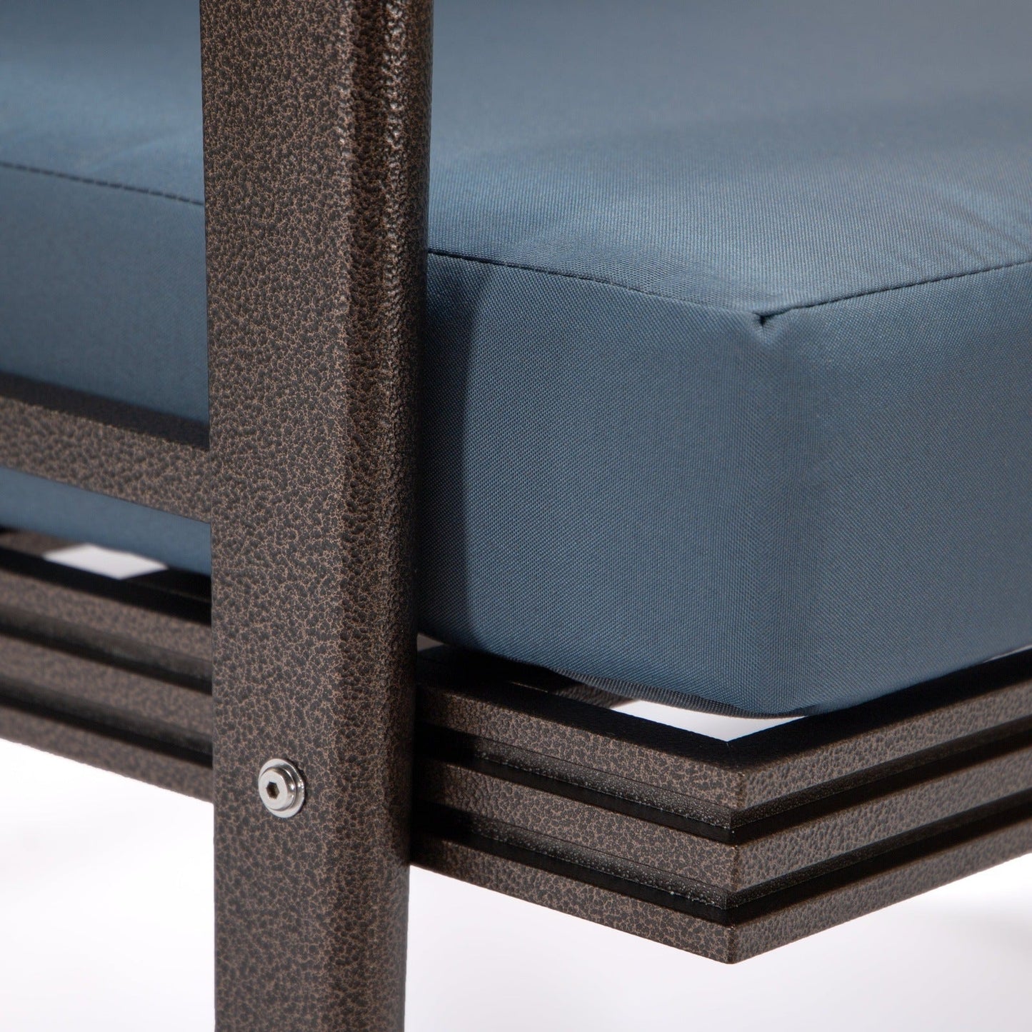 Walbrooke Modern 3-Piece Outdoor Patio Set with Brown Aluminum Frame and Removable Cushions Loveseat and Set of 2 Armchairs