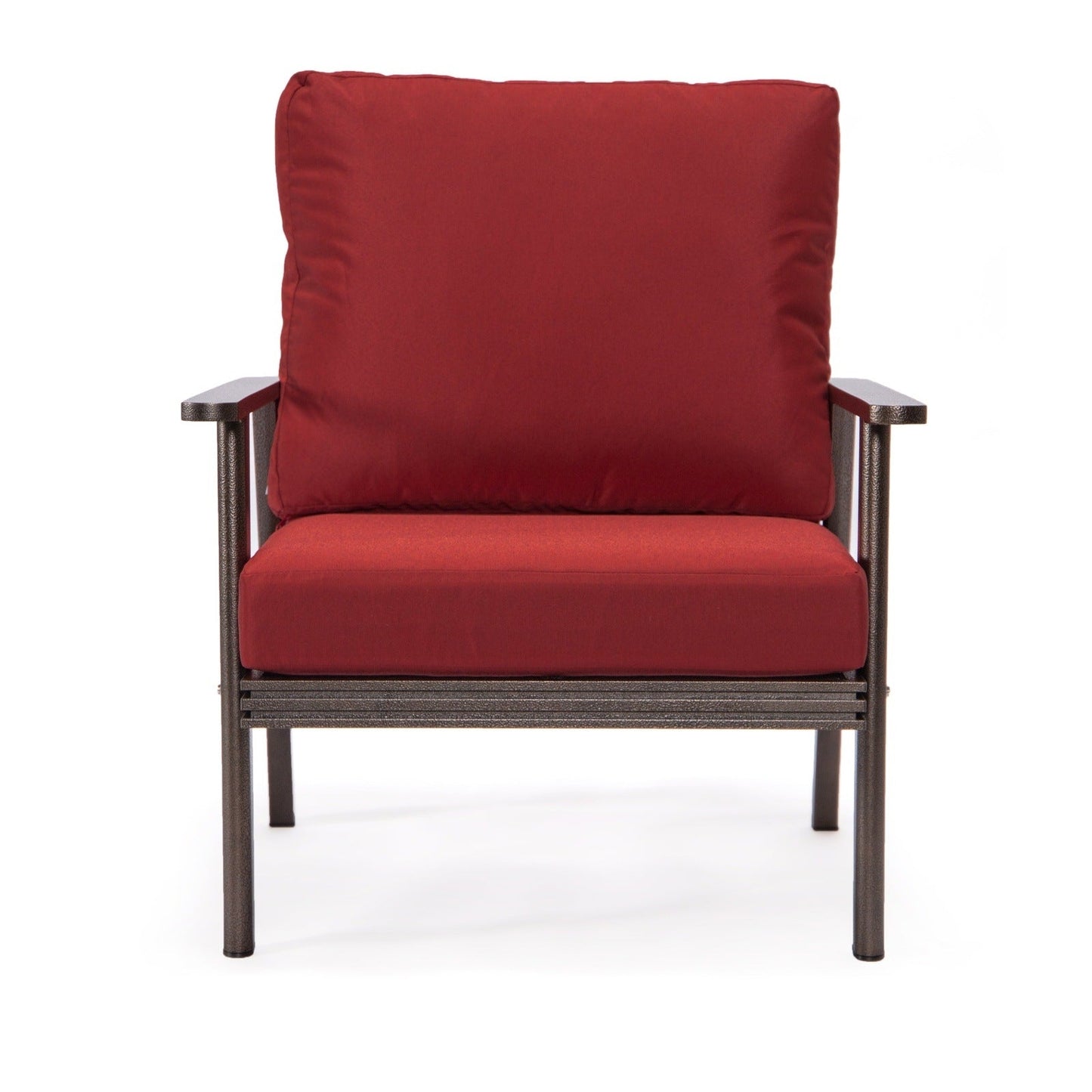 Walbrooke Modern 3-Piece Outdoor Patio Set with Brown Aluminum Frame and Removable Cushions Loveseat and Set of 2 Armchairs