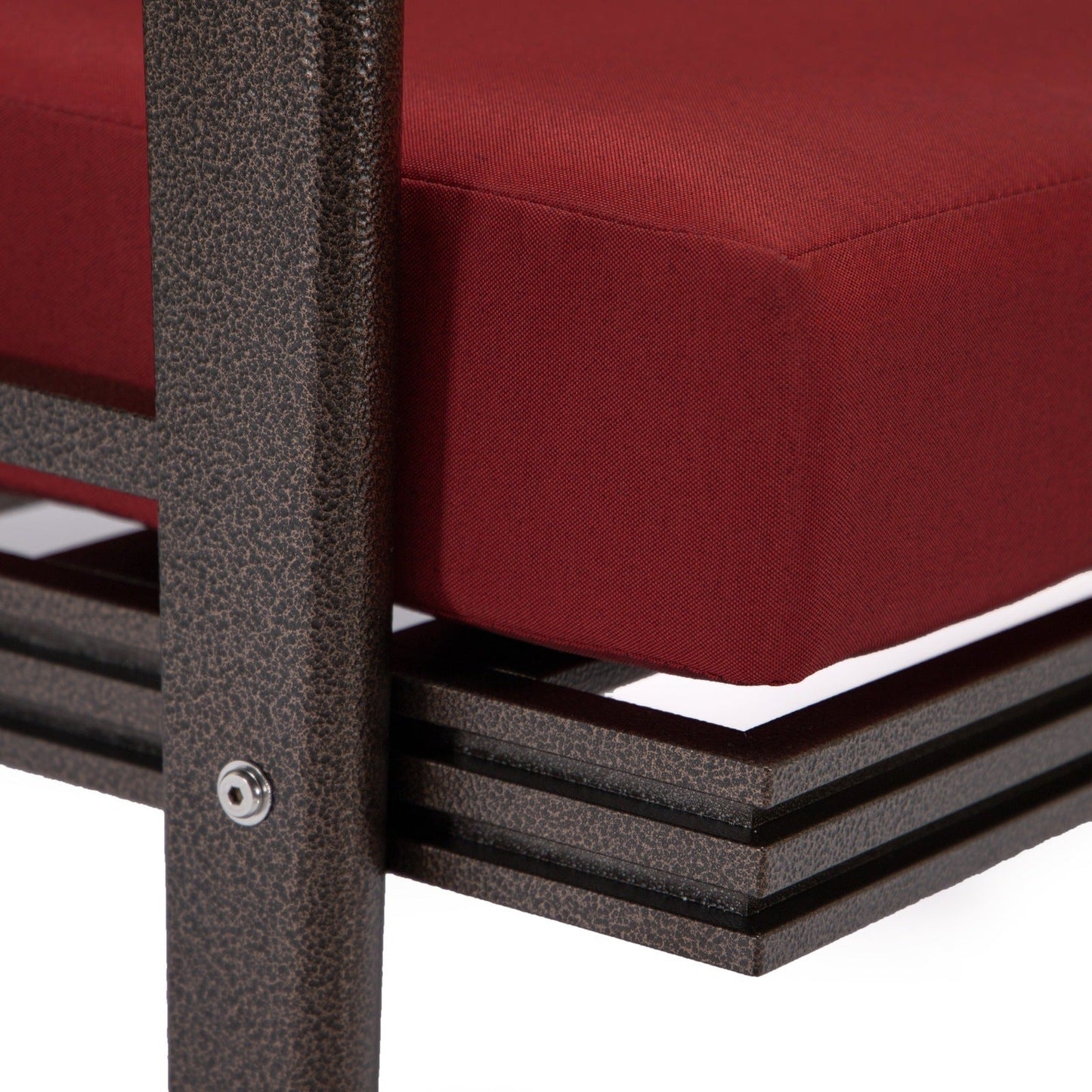 Walbrooke Modern 3-Piece Outdoor Patio Set with Brown Aluminum Frame and Removable Cushions Loveseat and Set of 2 Armchairs