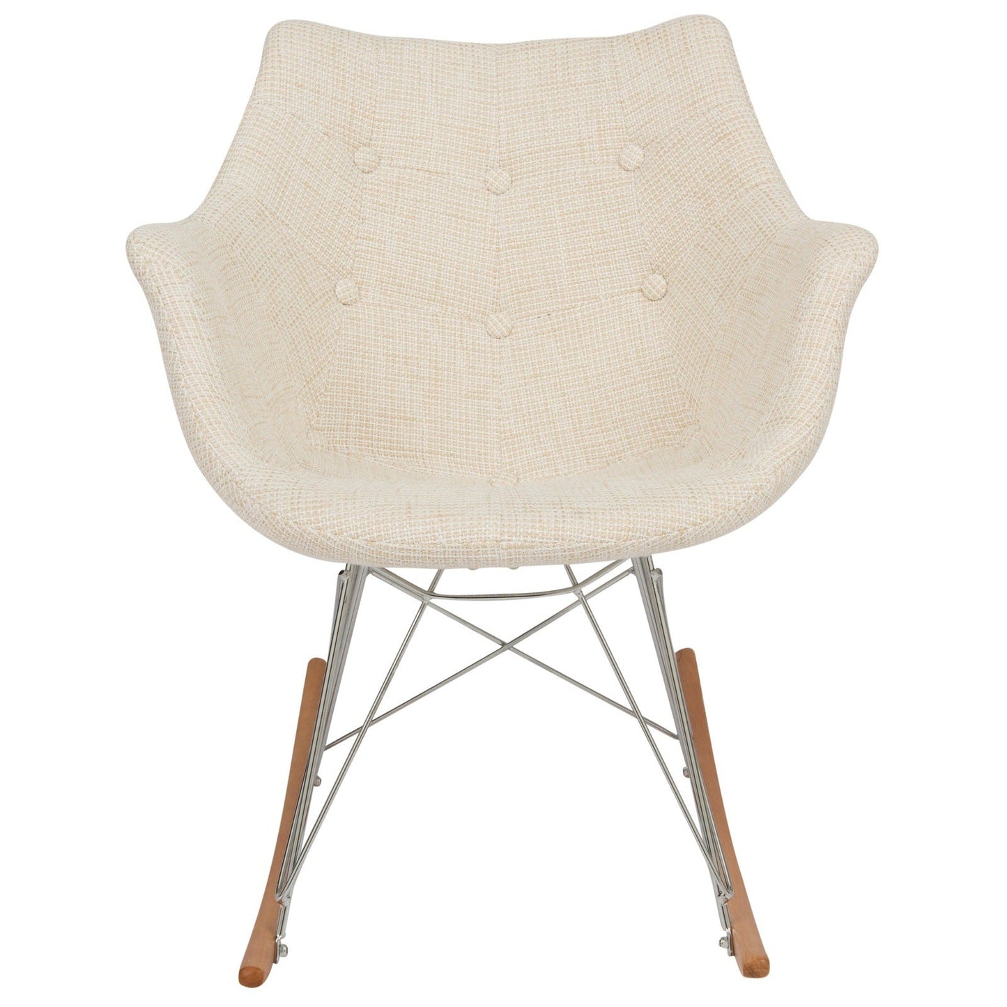 Willow Modern Petite Twill Upholstered Fabric/Velvet with Eiffel Base Rocking Chair