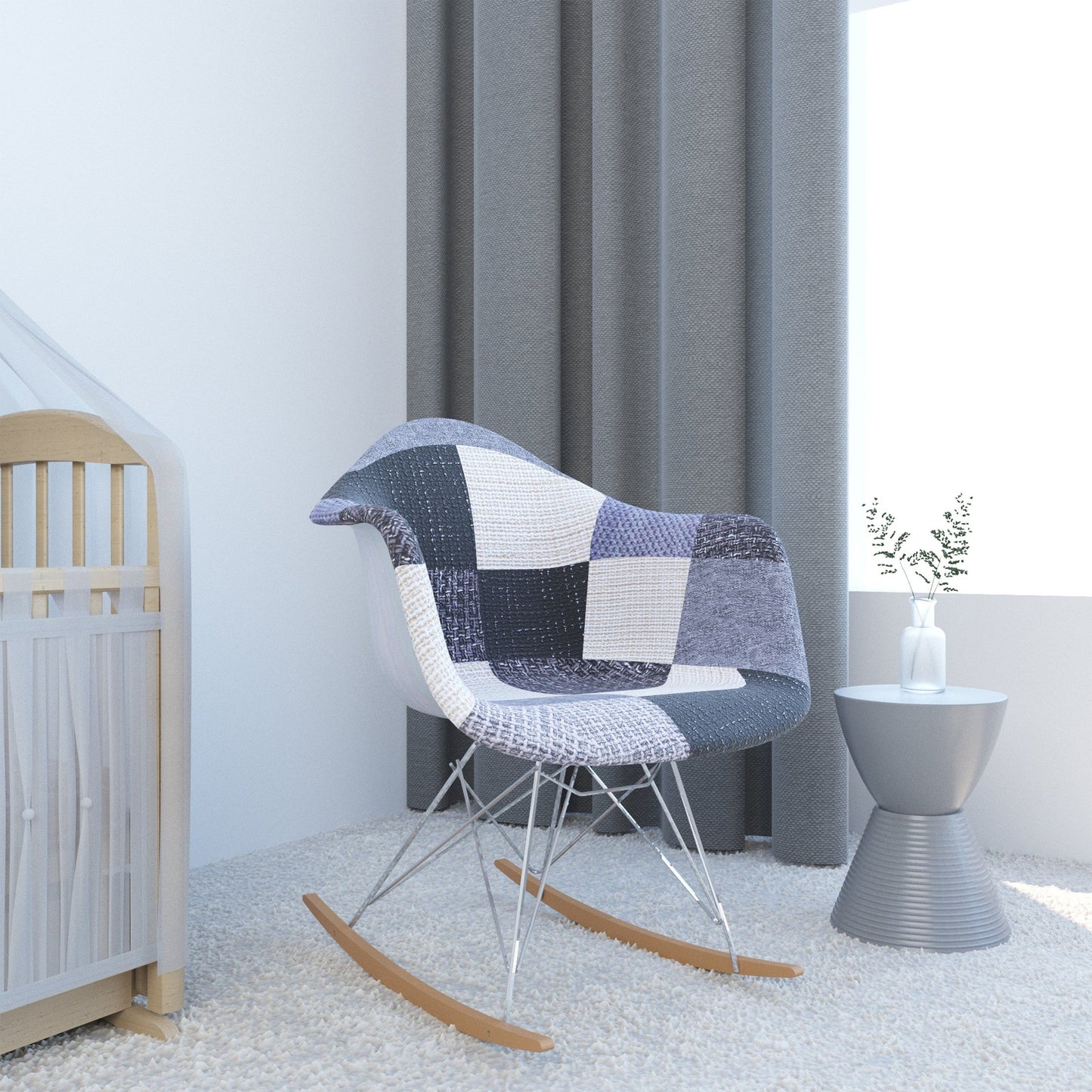 Willow Modern Fabric Eiffel Base Accent Side Chair