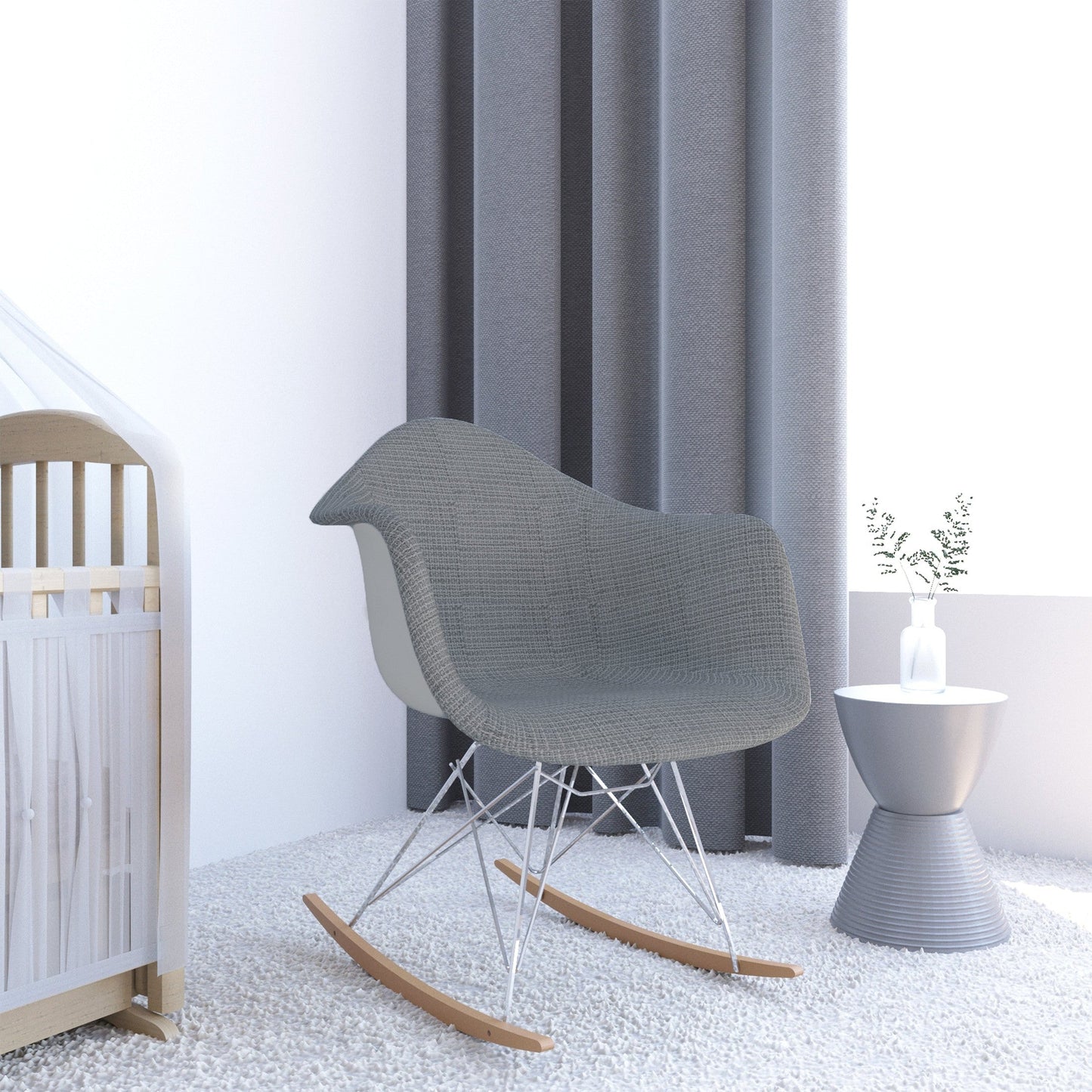 Willow Modern Fabric Eiffel Base Accent Side Chair