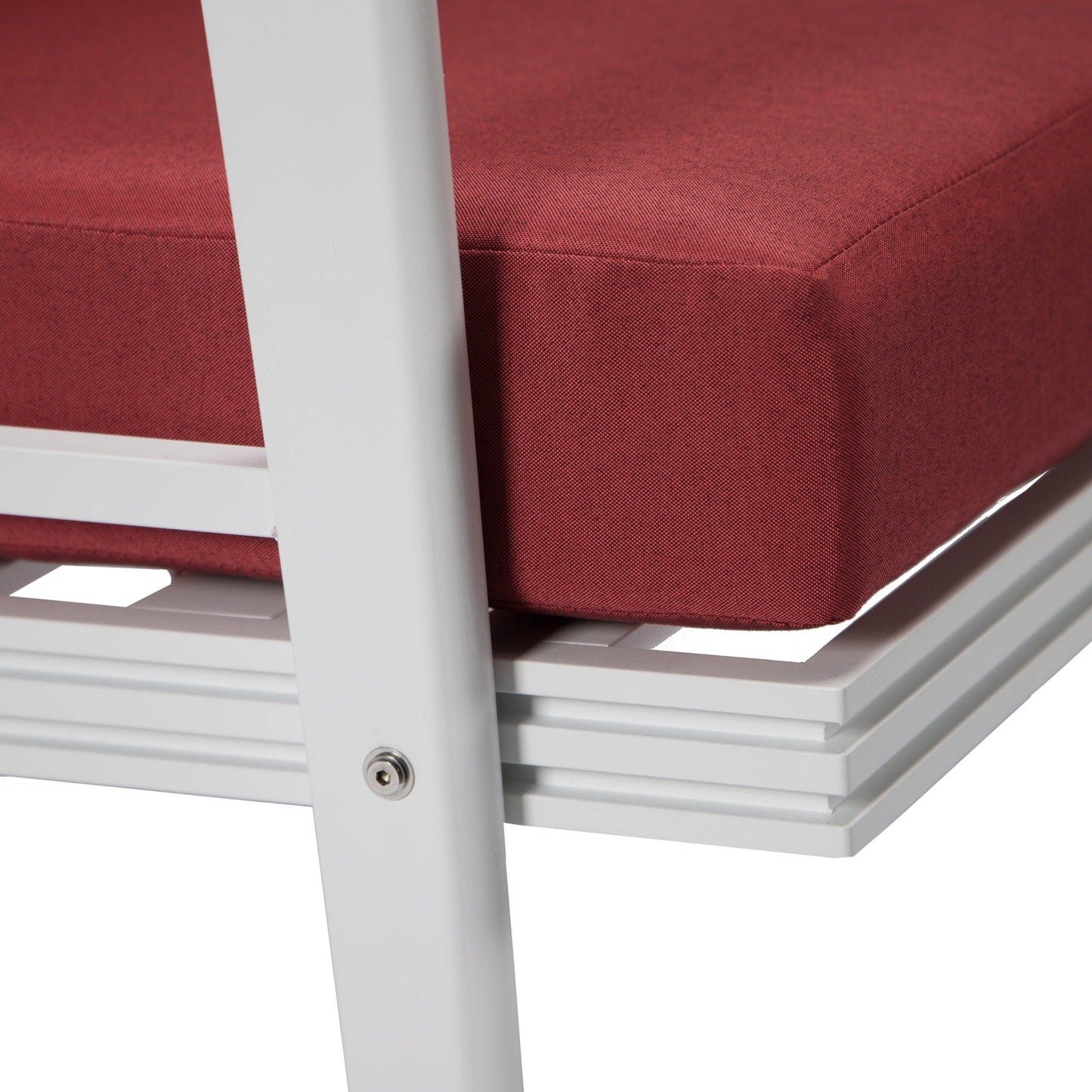 Walbrooke Modern Outdoor Patio Loveseat with White Aluminum Frame and Removable Cushions