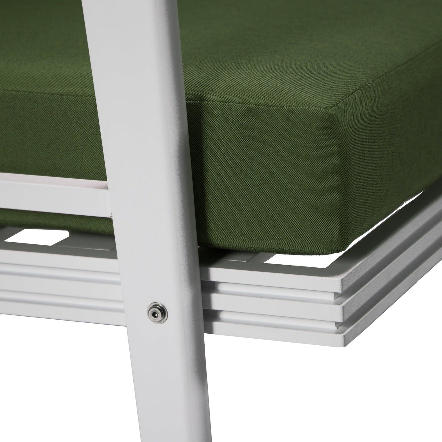 Walbrooke Modern 3-Piece Outdoor Patio Set with White Aluminum Frame and Removable Cushions Loveseat and Set of 2 Armchairs