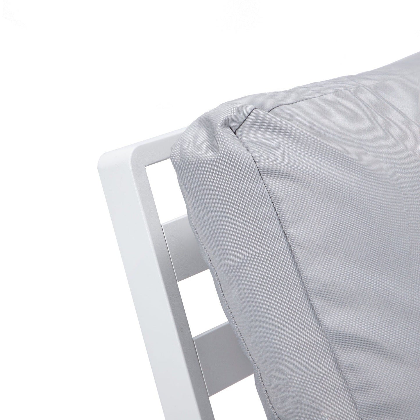 Walbrooke Modern 3-Piece Outdoor Patio Set with White Aluminum Frame and Removable Cushions Loveseat and Set of 2 Armchairs