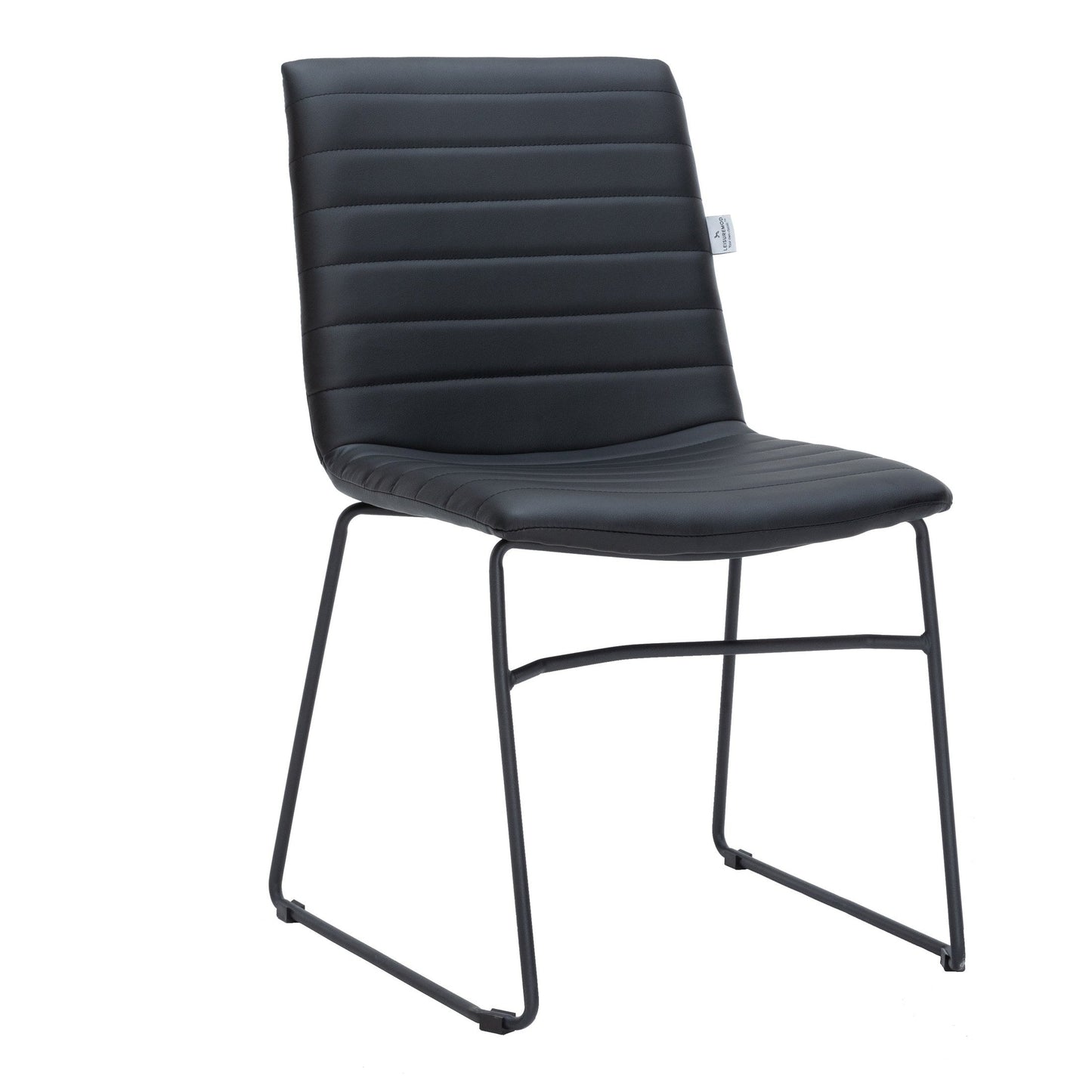 Zylar Leather/Polyester Office Guest Chair with Powder-Coated Stainless Steel Base