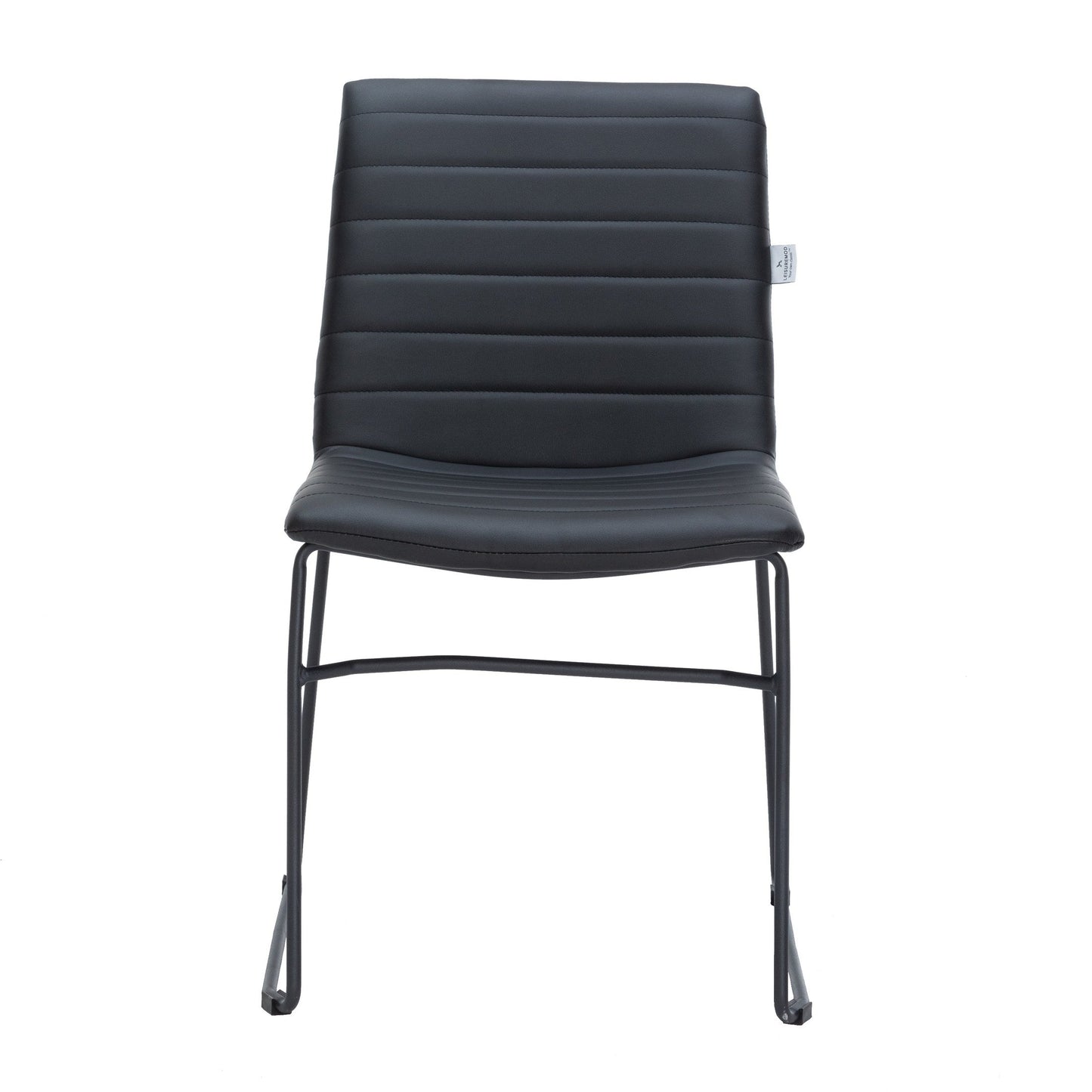 Zylar Leather/Polyester Office Guest Chair with Powder-Coated Stainless Steel Base